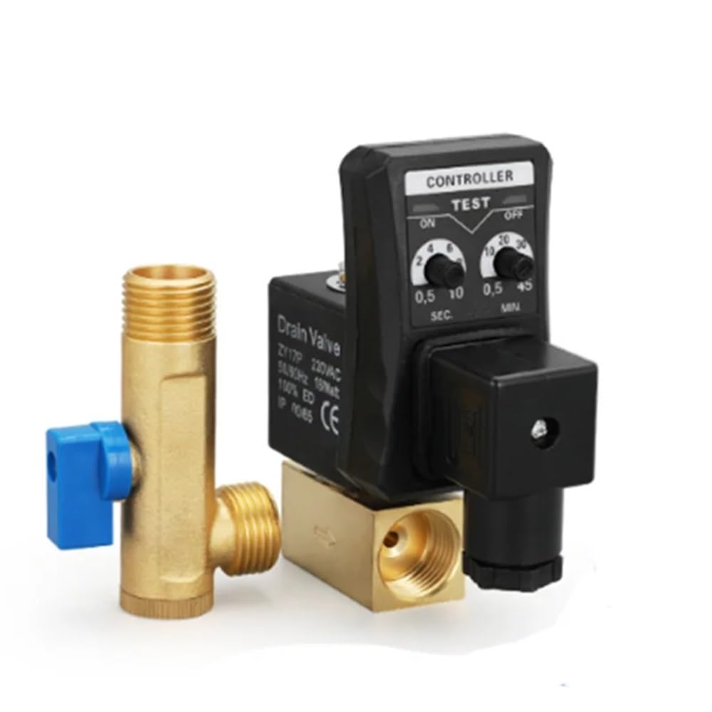Électrovanne temporisée compresseur air purge automatique eau condensats 1/2" DN15 DC24V