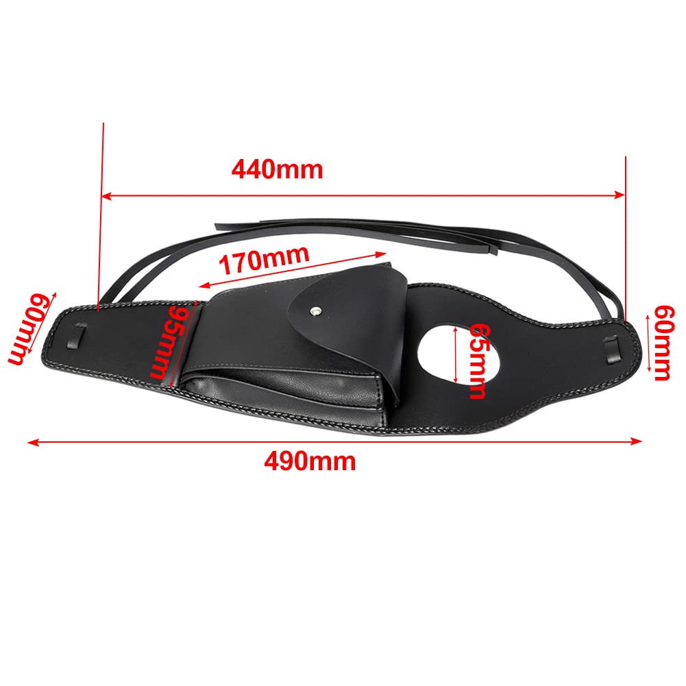 Cninba13 Motorcycle PU Leather Fuel Tank Bag, Gas Tank Bag, Dash Console Center Pouch Black Bag for HARLEY-DAVIDSON Sportster models equipped with 3.3 gallons fuel tanks