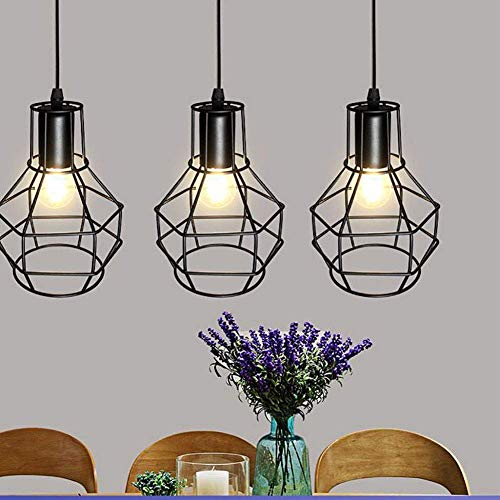 PXY-Rustic-Industrial-Metal-Cage-Shade-Pendant-Light-Cluster3-Light-Pendant-LightingDining-Room-Chandelier-Hanging-Light-Painted-Finishfor-Island-3-Head-Linear3-Head