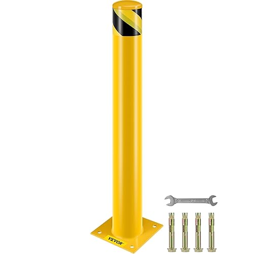 Miniatura 10 de BestEquip Bolardo de seguridad 48-4.5 Bolardo de barrera de seguridad 4-1/2" DE 48" de altura Revestimiento de polvo amarillo Barrera de seguridad