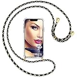 mtb more energy® Handykette kompatibel mit Sony Xperia L2, L2 Dual SIM (5.5'') - Camouflage/Gold - Smartphone Hülle zum Umhängen - Anti Shock Full TPU Hülle