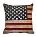 Copricuscini 45X45Cm, Grunge USA | Cuscino Bandiera Americana Federe Stampato Federa Quadrate Copri Cuscini per Camera, Giardino, Sedia