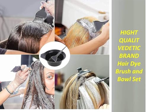 Image of Hair Coloring Kit with Dye Brushes, Mixing Bowl, Sectioning Clips and Highlight Cap, Professional Hair Dye Accessories Set for Home and Salon Use