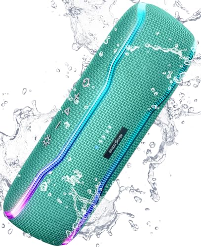 Image of (Upgraded Version) Portable Bluetooth Speaker, IPX7 Waterproof Wireless Speaker with Colorful Flashing Lights, 24H Playtime, 100ft Bluetooth Range, TWS Pairing for Outdoor, Home, Party, Beach, Travel