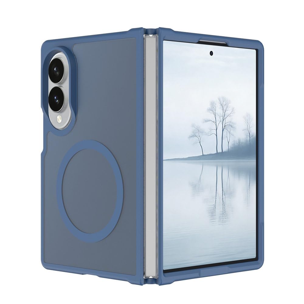 Custodia per telefono PC opaca con ricarica magnetica per Samsung Galaxy Z Fold 8 Ultra Z Flip 8 7 6, cover pieghevole antiurto con sensazione al tatto, blu reale, per Samsung Galaxy Z Flip 7