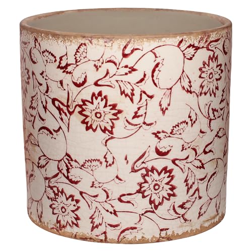 Decorative Burgundy Ceramic Plant & Flower Pot