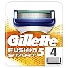 Gillette Fusion 5 Start Rasierklingen mit Feuchtigkeitsstreifen für sanftes Gleiten über die Haut, 4 Ersatzklingen