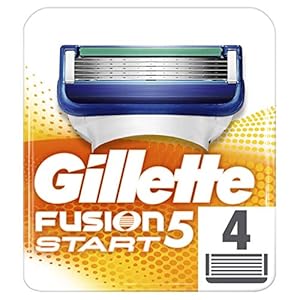 Gillette Fusion 5 Start Rasierklingen mit Feuchtigkeitsstreifen für sanftes Gleiten über die Haut, 4 Ersatzklingen