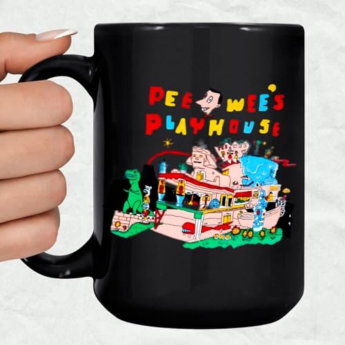 Pee Wee Herman Pee Wees Playhouse Funny Pee Wee Herman Play House Black Coffee Mug
