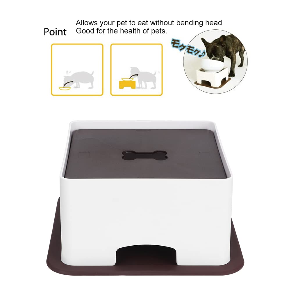 Mesa de alimentación para Mascotas, plástico Ajustable, Elevado, Soporte para Cuenco de Agua y Comida, Almohadilla Antideslizante, dispensador de alimentador, Accesorio, Hora de (Grande)