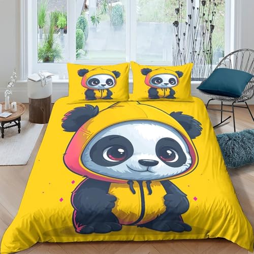Linge de lit premium motif panda relief 3D microfibre ultra douce