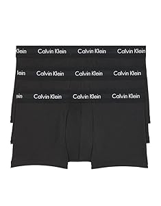 Calvin Klein Men's Cotton Stretch 3-Pack Low Rise Trunks