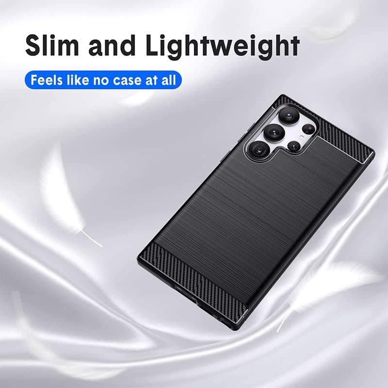 Image of Hybrid Carbon Fiber Back Case for Samsung Galaxy S23 Ultra (Black)