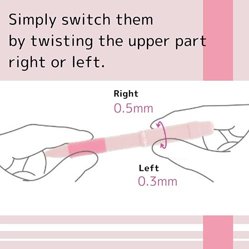 Miniatura 3 de SUN-STAR Lápiz mecánico 2 en 1, 0.020 in y 0.012 in con borrador, bolígrafo de escritura para suministros de oficina, color rosa flamenco