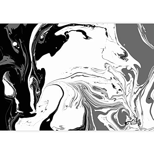 Wall26 - Abstract Background. Ink. Paint. Marble Style. Black And White Liquid In Water. - Removable Wall Mural | Self-Adhesive Large Wallpaper - 100X144 Inches #TOP4