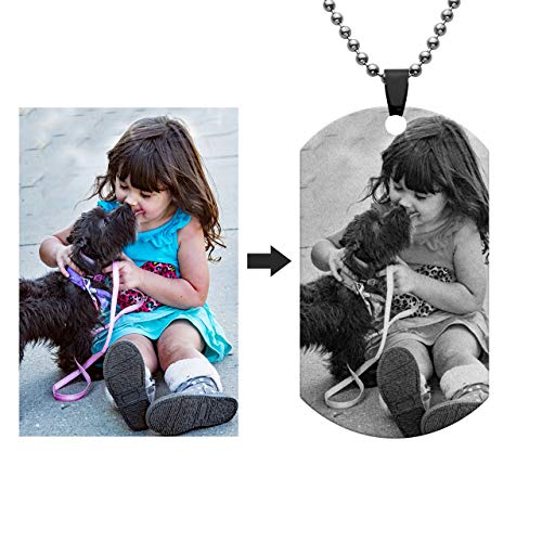 Free Engraving- Photo Text Necklace Dog Tag Pendant Customized Picture Special Date Army Necklaces Engraved Anniversary Memorial Jewelry Gift3