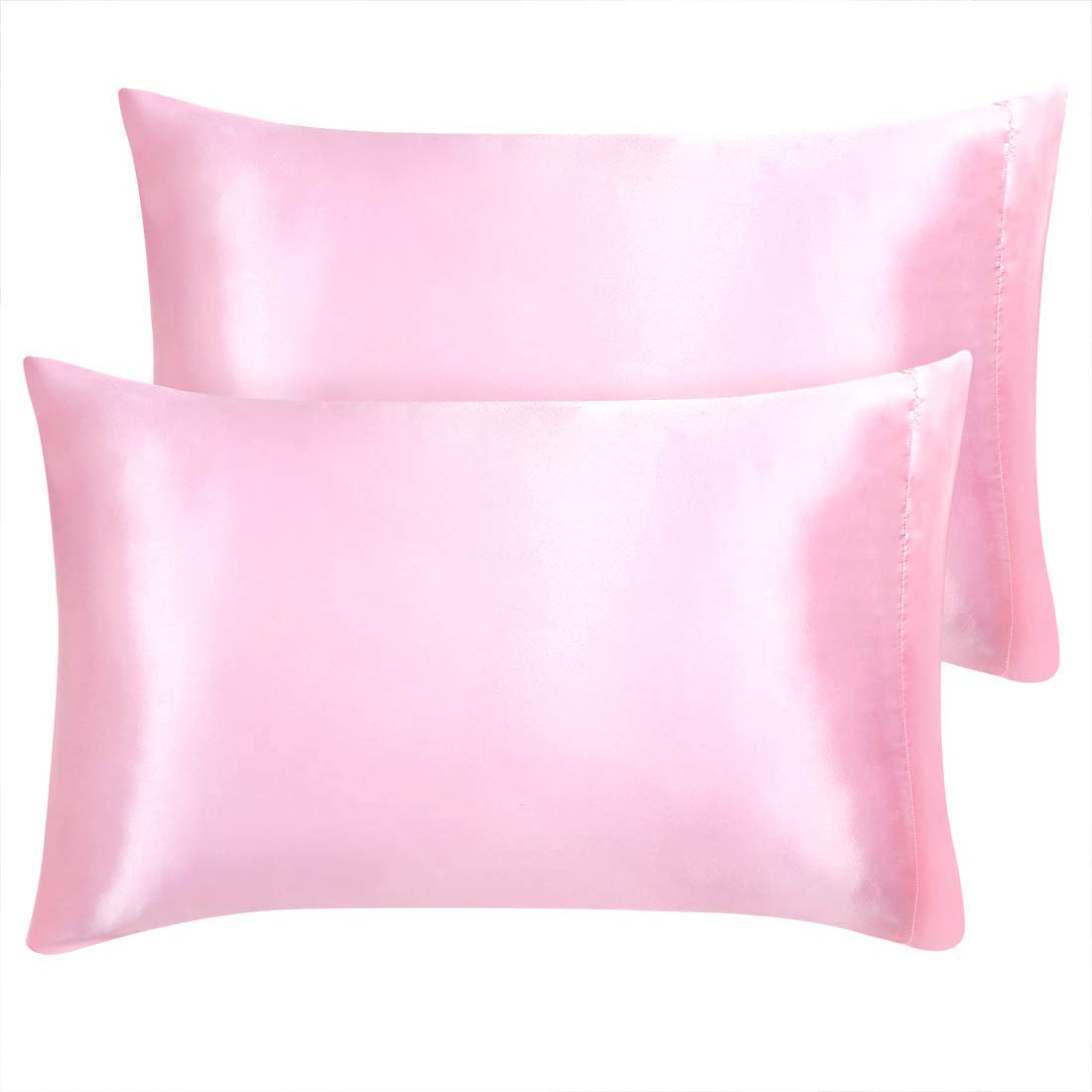 Taies d'oreiller en satin rose : fraîcheur nocturne anti-frisottis pour cheveux
