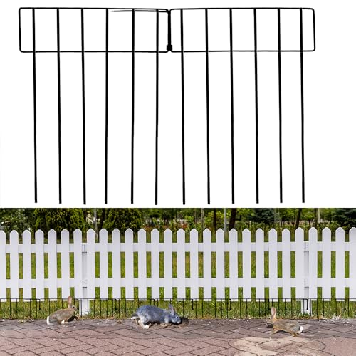 Animal Barrier Fence - 10 Pack Dog Digging Fence Barrier - Steel No Dig Fence for Dogs & Small Animals, 13in x 17in No Dig Fence Panels, Garden Fence Animal Barrier - Dog Fencing Garden Fence Border