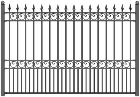 Amazon Com Aleko Fencelondiy5x5 5 London Style Diy Galvanized Steel Fence Ornamental Security 5 5 X 5 Feet Black Patio Lawn Garden