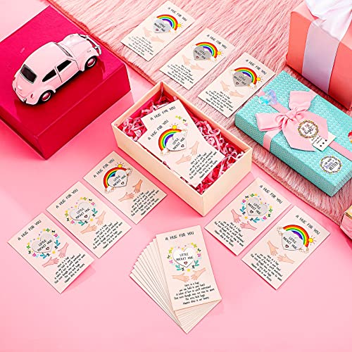 Zonon 40 Sets Little Heart Pocket Hug Token Metal Heart Token Hug Card Greeting Cards Keepsake For Friends Colleagues Family Distance Social Present During Lockdown (Silver) #TOP1