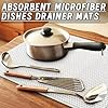 3 Pcs XXL Dish Drying Mat,Absorbent Microfiber Dishes Drainer Mats,Large Size 24×17" Pads for Kitchen Counter,Coffee,Rack,Under Sink,Light Gray #4