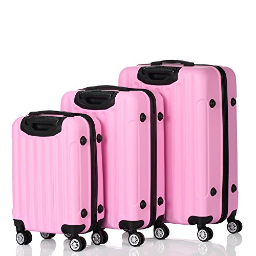 JHshop Luggage 3 Piece Set Suitcase Traveling Lightweight, Luggage Sets Suitcase Sets with Wheels, Suitcases with Wheels Pink2