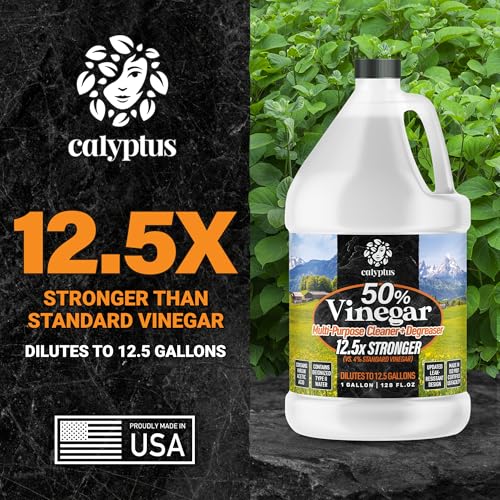 Image of Calyptus 50% Pure Concentrated Vinegar | Maximum-Performance (12.5X) Power | Technical Grade | Dilutes Easily to 5% Acidity (1.5 Cups per Gallon) | Home and Outdoor Cleaning Concentrate | 4 Gallon