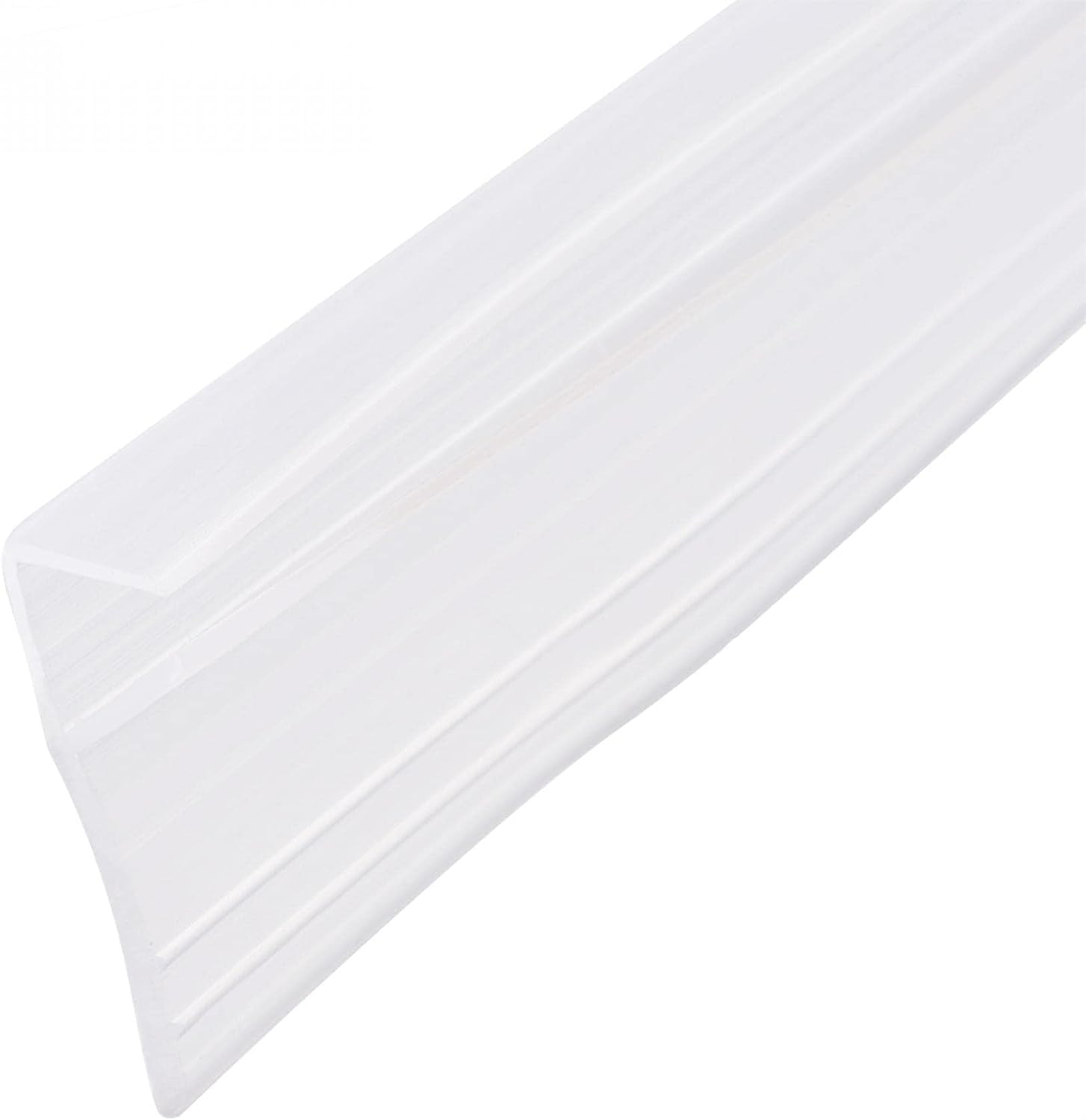 MACHSWON Frameless Glass Shower Door Sweep for 0.39inch(10mm) Glass, F Shape Door Bottom Side Seal Strip with 20mm Drip Rail