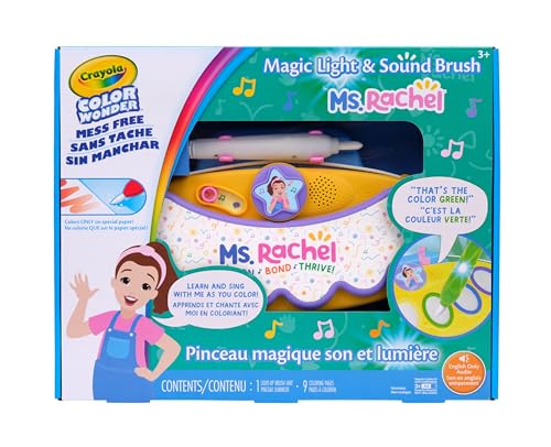 Image of Crayola Color Wonder Magic Light Brush Featuring Ms. Rachel, MessFree Coloring Set with Songs, Paint Set for Toddlers, Art Gift for Kids, Ages 3 & Up