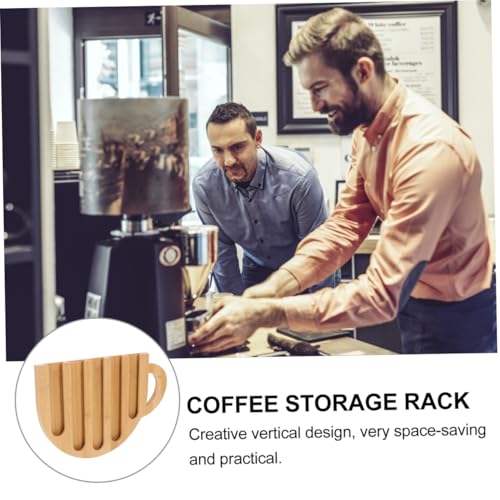 Support vertical bois en forme de tasse pour rangement capsules de café compact - 5