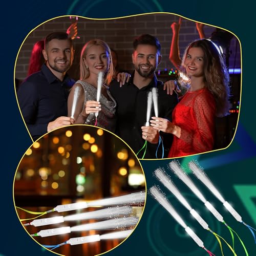 Image of 68 Pcs Neon Fiber Optic Wands Bulk Flashing LED Sticks Light up Wand with 3 Light Modes for Glow Birthday Entertainment Props Party Supplies Carnival Disco (Color Set 1)