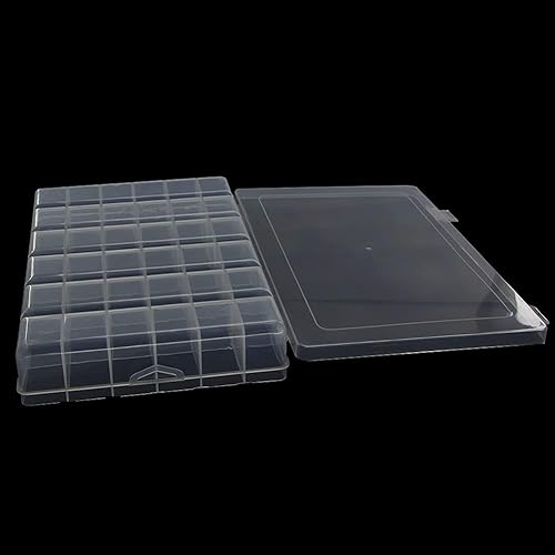 Miniatura 7 de Bettomshin Caja de almacenamiento de componentes – PP fijo 36 rejillas contenedores de componentes electrónicos cajas de herramientas blanco