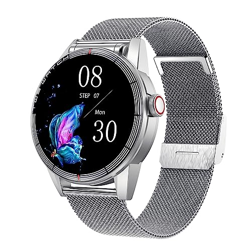 Smart Watch With Built-in Earbuds 1.32 inch HD Screen, Heart Rate Monitor, BT Answer Calls, Control Music, Sync Notifications, Sports Tracker, Touch TWS Earbuds (Silver Steel)