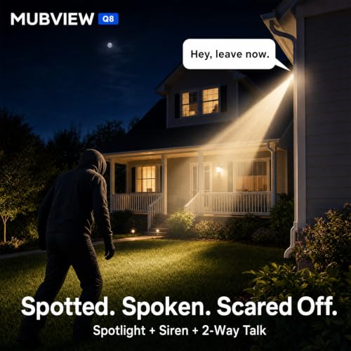 Image of MUBVIEW 24 /7 Continuous Recording Wireless Outdoor Security Camera, 2.4G WiFi, 2K Solar Powered, 360 PTZ, Auto Tracking, SD Included, Optional Cloud Storage, AI Detection, Night Vision(Black,2 Packs) | 2.4G WiFi, 4MP 10W Solar Powered, 360 PTZ, Auto Tracking, SD Included, Charges Even Below 32F, AI Detection, 8X Zoom