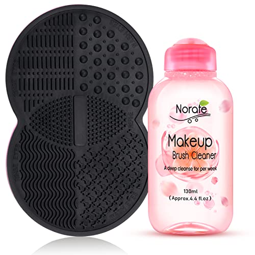 Norate Makeup Brush Cleaner Solution, Makeup Brush Cleaner Mat, Make Up Brush Cleaner Cleanser, Silicone Brush Cleaning Mat, Makeup Cleaner For Makeup Brushes & Tools, Stocking Stuffers For Women #TOP9