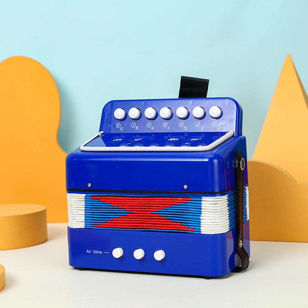 POFET 10 Boutons accordéon Bouton accordéon avec Sangle Instrument de Musique Cadeau scène Performance étudiants débutants pratiquant des Instruments de Musique