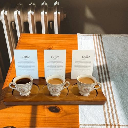 Plateau à café en bois à trois compartiments pour service de luxe