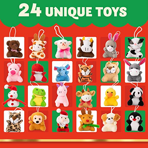 JOYIN 2025 Christmas Advent Calendar with Mini Animal Plush, 24 Days Countdown Advent Calendar with 24 Stuffed Animals, Kids Girls Party Favor, Xmas Gift Classroom Prizes, Christmas Party Favor Gifts – Image 5