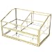 Metal Glass Large Accent Glass with Gold Trim Decorative Cabinet Decorative Keepsake Box/Mirror Clear Drawer Storage/Vintage Jewelry Organizer for Bathroom/Countertop (Heart)