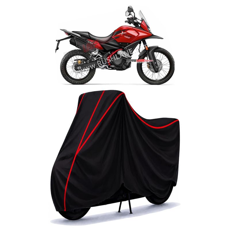 Image of Hero XPulse 400 Water Resistant Bike Cover for All Motorcycles & Rain | Heavy Duty Taffeta Fabric | UV Protection, Dustproof, Scratchproof | All Weather Two Wheeler Body Cover with Elastic Bottom