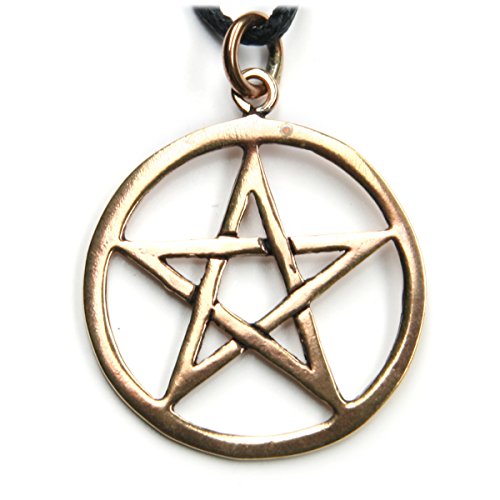 Drachensilber Pentagramm Schmuck Kette Hexenstern Anhänger aus Bronze inkl Band Drudenfuß im Kreis Cover