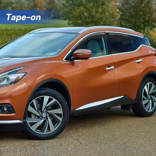 Image of Window Visors Rain Guards for 2015-2024 Nissan Murano, Out-Channel Window Vent Wind Deflectors Visors Shades for 15-24 Murano S SV SL Platinum, Tape-on