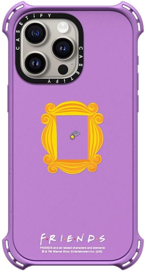 CASETiFY Bounce iPhone 14 Pro Max Case [Friends Co-Lab / 21.3ft Drop Protection/Compatible with Magsafe] - Picture Frame - Purple