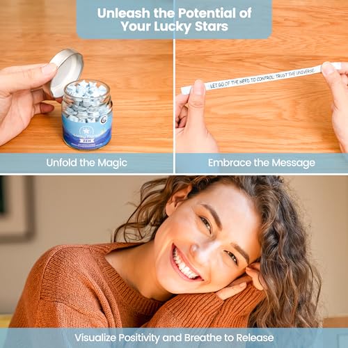 Zen Jar - Hand Folded Origami Lucky Stars with Mindful Messages in a Bottle - Unique Meditative Gift for Mindfulness and Wellness Enthusiasts, Calm and Focus, Self-Care, Stress Relief - Image 6
