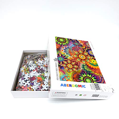 Aberdomic Puzzle 1000 Teile, Mandala Blumen Artsy Jigsaw Puzzles, Puzzle für Erwachsene Teenager Kinder ab 14 Jahr – Bild 7