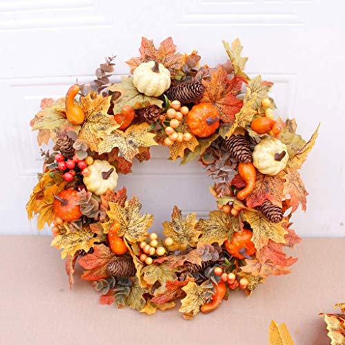 Décoration de porte d'entrée automnale et guirlande de Thanksgiving 50cm