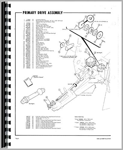 Hesston 5580 Round Baler Parts Manual