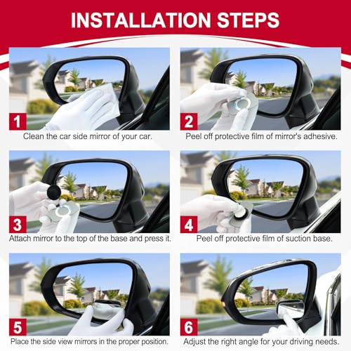 Image of LivTee Blind Spot Mirror, Rectangle Shaped HD Glass Frameless Convex Rear View Mirror with wide angle Adjustable Stick for Cars SUV and Trucks, Pack of 2