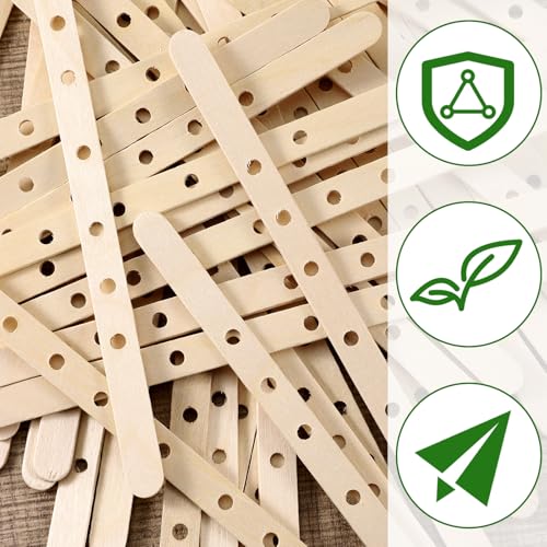 100 Soportes de Mechas para Velas de Madera con 7 Agujeros miniatura 3