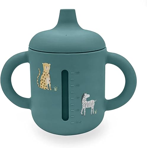 Miniatura 9 de LITTEL RAWR - Vasos de silicona para bebés de 6 meses o más, taza de entrenamiento de 3 etapas para bebés y niños, boquilla suave y asas